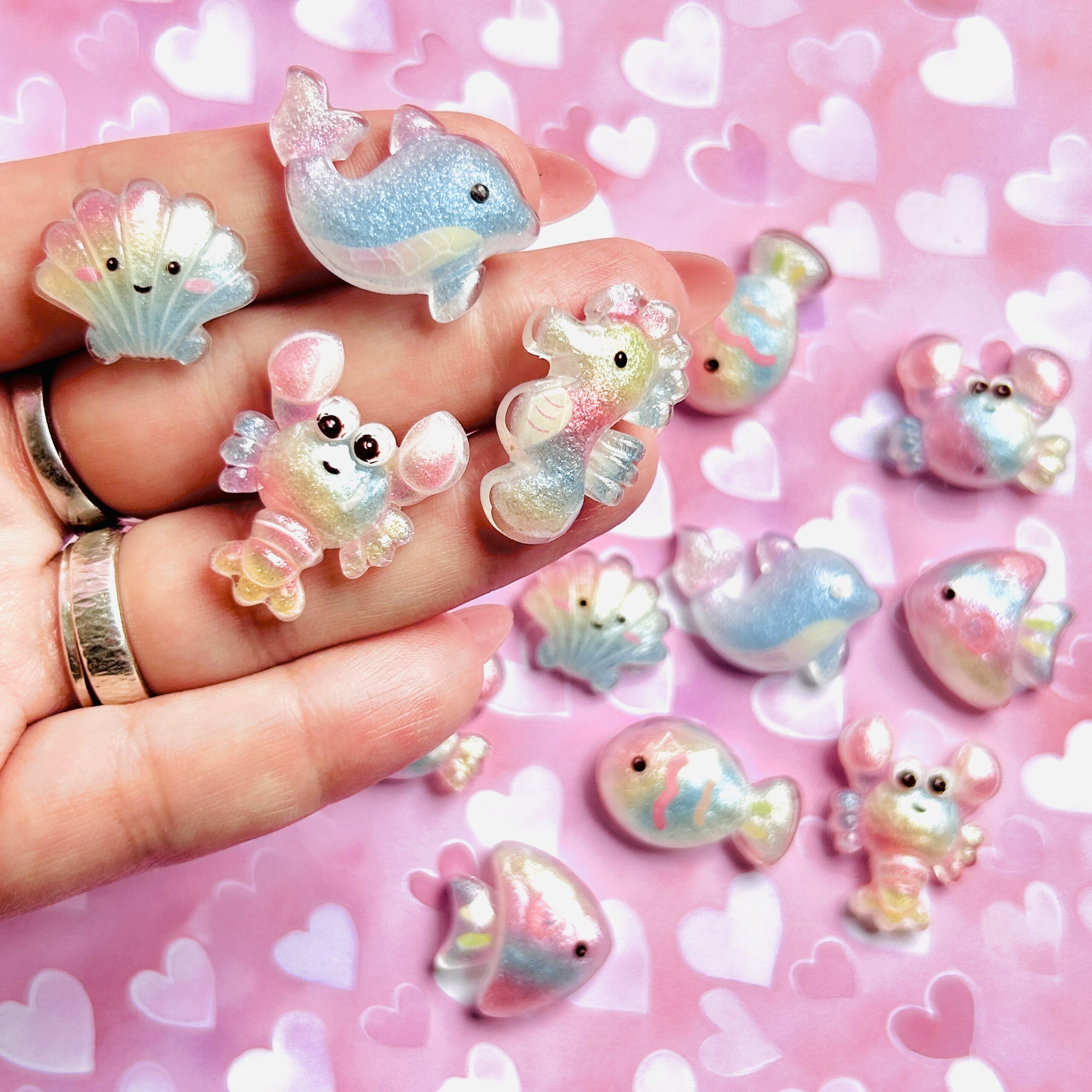Ocean Flat Back Charms Set 14pcs - Image 1