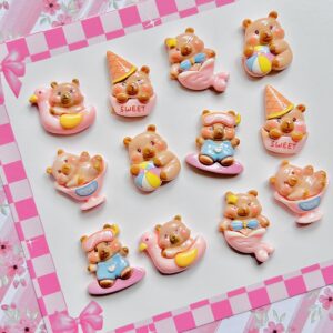 Capybara Flat Back Charms Set 12pc - Image 2