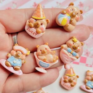 Capybara Flat Back Charms Set 12pc