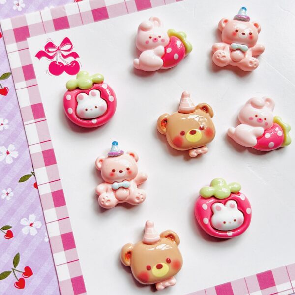 Cutie Flat Back Charms Set 8pc
