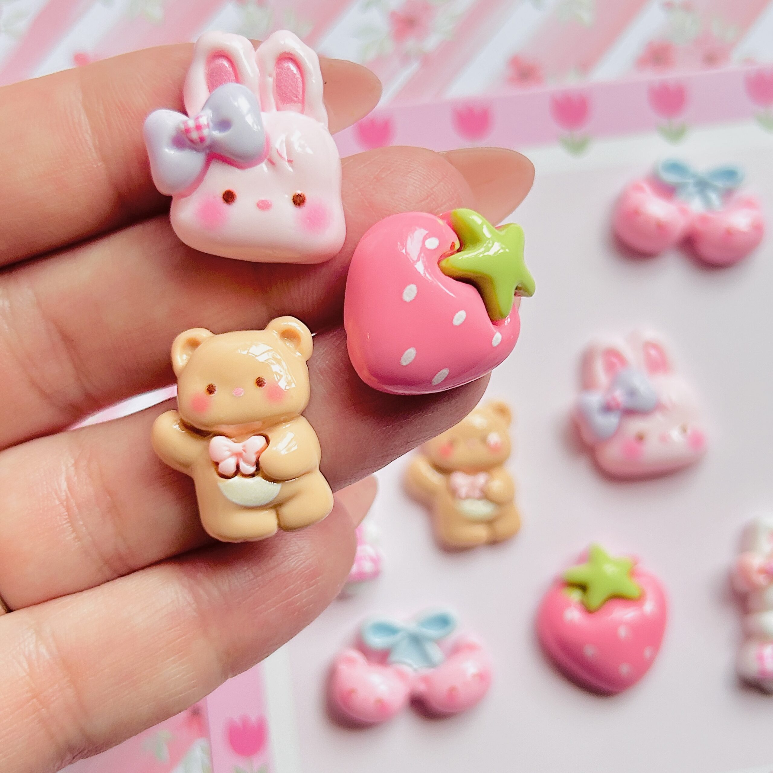 Bunny Cuties Flat Back Charms Set 10pc - Image 2