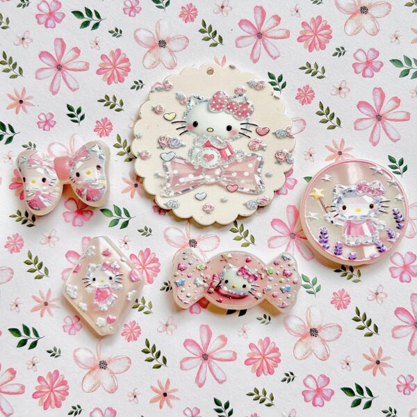 Kitty Pendant & Bead Mix 5pc